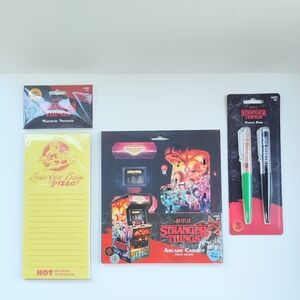 NWT Stranger Things Stationery Bundle: Floaty Pens, Notepad, Pencil Holder